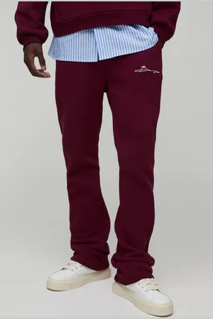 Boohoo Slim Flare Stacked Man Print Jogger - - M