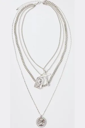 Boohoo Layered Necklace With Pendants - - One Size