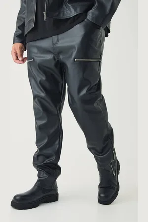 Boohoo Plus Skinny Fit Zip Detail PU Trousers - - 42