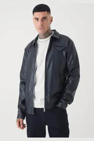 Boohoo Tall PU Lined Harrington Jacket - - S
