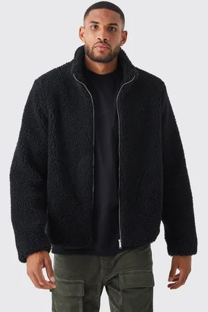 Boohoo Tall Borg Funnel Neck Jacket in - S
