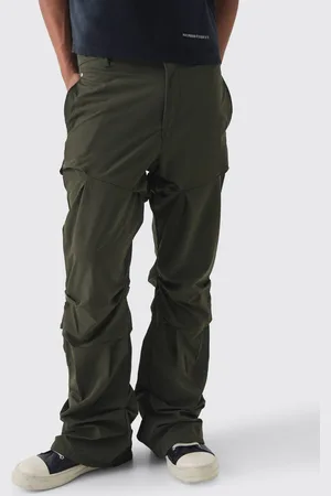 Boohoo Slim Fit Flare Stacked Trousers With Ruched Detail - - XS