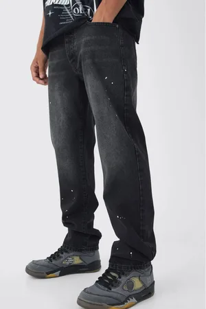 Boohoo Straight Leg Paint Splatter Jeans With Tonal Embroidery - - 28R