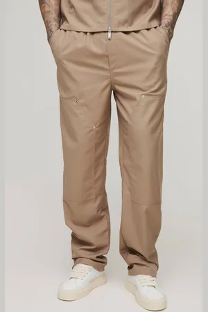 Boohoo Tall Straight Leg Carpenter Detail Trousers - - M