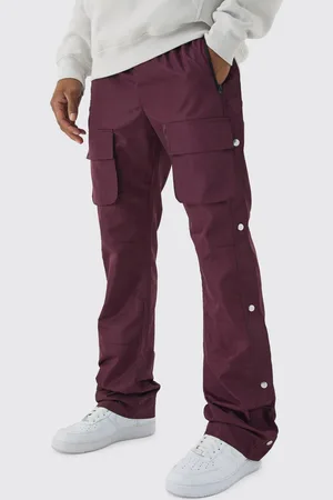 Boohoo Elasticated Waist Slim Flare Stacked Cargo Trousers - - M