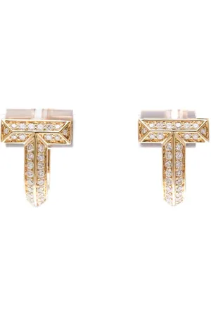 Tiffany & Co. Preloved Tiffany T Diamond Earrings Women - Gold - - One Size
