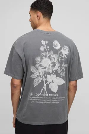 Boohoo Oversized Official Floral Print Washed T-Shirt - - L