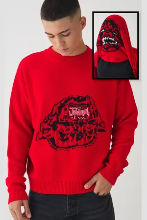 Boohoo Oversized Reverse Knit Halloween Jumper - - L