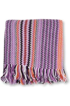 Missoni Zigzag Pattern Scarf Fringe Trim Shawl Women - Multicolor Scarves - One Size