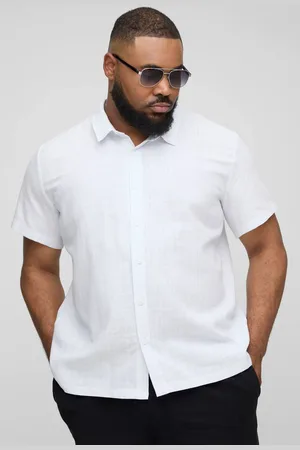 Boohoo Plus Linen Oversized Short Sleeve Shirt - - 4XL