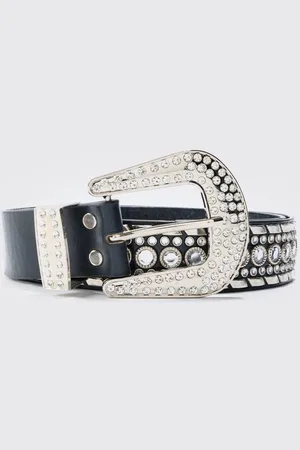 Boohoo Studded Western Belt In - S