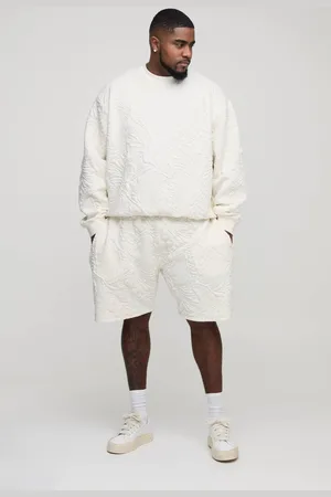 Boohoo Plus Quilted Jacquard Sweat & Short Set - - 2XL
