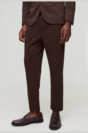 Boohoo Fixed Waist Jersey Tapered Tailored Trousers - - 34