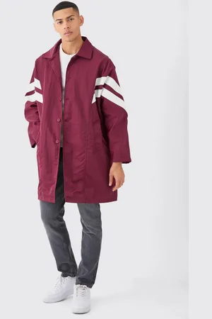 Boohoo Oversized Nylon Mac With Pu Stripes - - XS