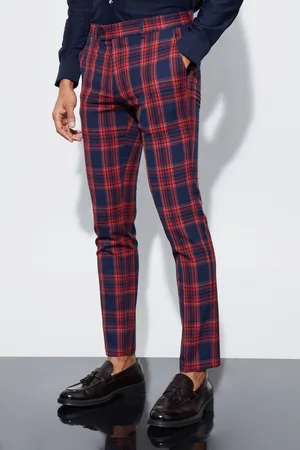 Boohoo Skinny Fit Tartan Suit Trousers - - 28