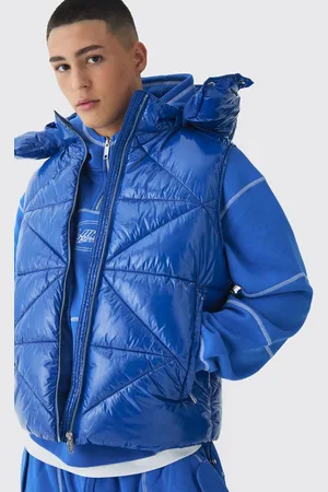 Boohoo Quilted High Shine Vinyl Hooded Gilet In - L