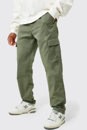 Boohoo Elasticated Waist Straight Leg Twill Cargo Trouser - - 30
