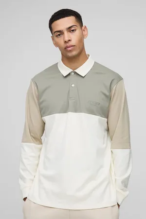 Boohoo Regular Fit Man Colour Block Interlock Rugby Polo - - M