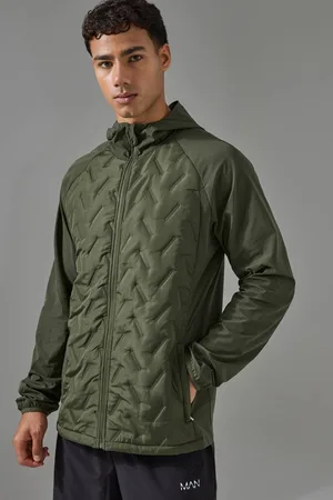 Boohoo Man Active Quilted Hooded Jacket - - XS
