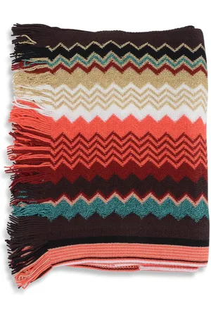 Missoni Zigzag Knitted Throw Chevron Pattern Women - Multicolor Scarves - One Size