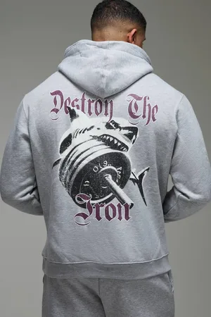 Boohoo Man Active Destroy The Iron Oversized Hoodie - - XS