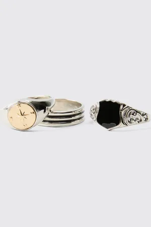 Boohoo Signet Ring 3 Pack - - S/M