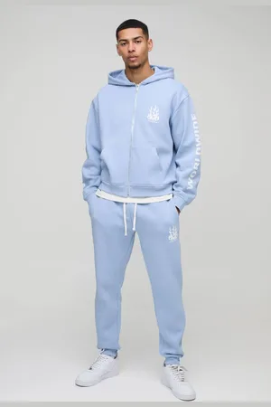 Boohoo 330gsm Oversized Boxy Worldwide Zip Hooded Tracksuit - - M