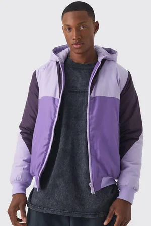 Boohoo Colour Block Hooded Padded Bomber Jacket In - M