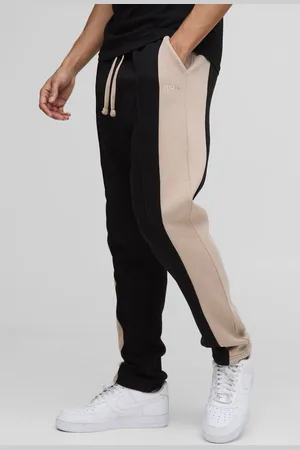 Boohoo Slim Fit Man Colour Block Pintuck Joggers - - S