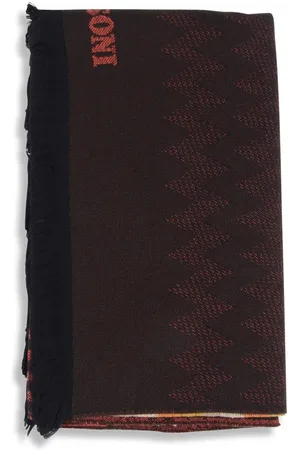 Missoni Zigzag Pattern Scarf Brown and Red Women - Multicolor Scarves - One Size