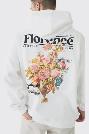 Boohoo Tall Floral Back Print Oversized Hoodie - - M