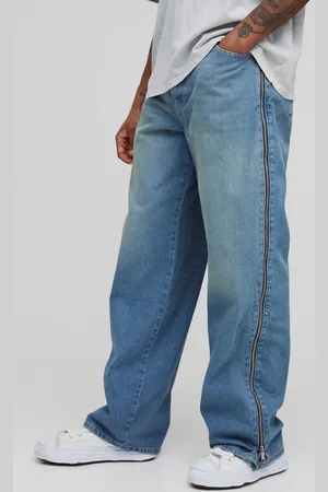Boohoo Tall Relaxed Fit Zip Gusset Jeans - - 36