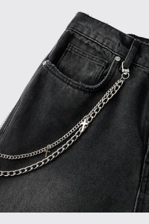 Boohoo Jean Chain With Cross Charms - - S/M