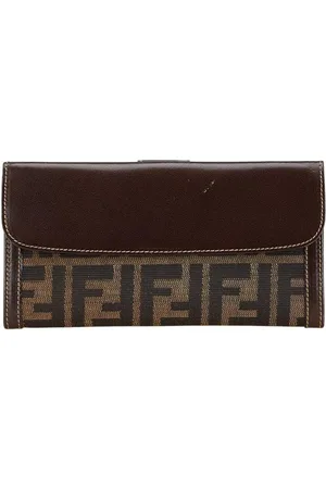 Fendi Preloved Zucca Wallet Leather Women - One Size