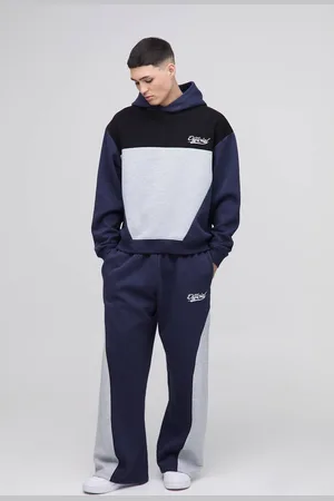 Boohoo Oversized Boxy Official Colour Block Hooded Tracksuit - - L