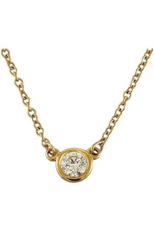 Tiffany & Co. Preloved Bezet 18k Yellow Gold Diamond Pendant Women Necklaces - - One Size