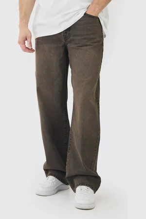 Boohoo Tall Baggy Rigid Double Waistband Denim Jeans - - 40