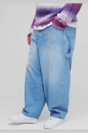 Boohoo Plus Adjustable Waist Balloon Fit Carpenter Jeans - - 46
