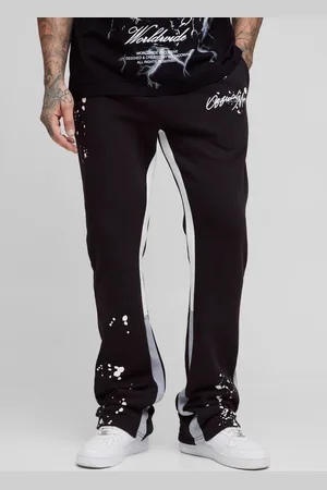 Boohoo Tall Slim Stacked Flare Joggers With Gusset Panel - - L