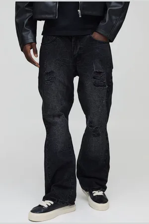 Boohoo Slim Flared Ripped Washed Jeans - - 34R