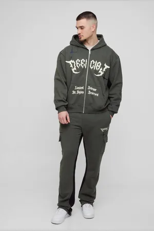 Boohoo Tall Oversized Boxy Official Hooded Gusset Jogger Tracksuit - - XXL