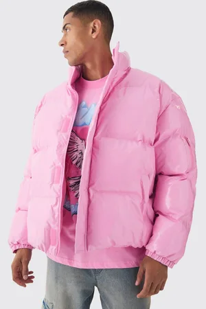 Boohoo Oversized Boxy Vinyl Boxy Puffer Jacket - - M