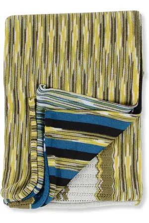 Missoni Knitted Throw Multicolor Stripes Women Scarves - One Size