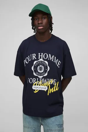 Boohoo Oversized Homme Varsity Crest Printed T-Shirt - - M