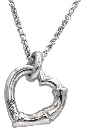 Gucci Preloved Bamboo Heart Pendant Necklace Women - Silver - - One Size