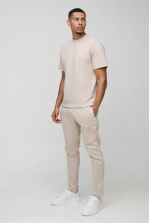 Boohoo Regular Interlock T-shirt And Jogger - - L