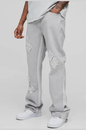 Boohoo Tall Slim Flare Applique Gusset Panel Jeans - - 38