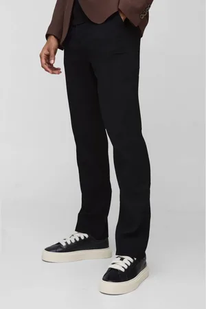 Boohoo Fixed Waist Straight Fit Pleated Trouser - - 30