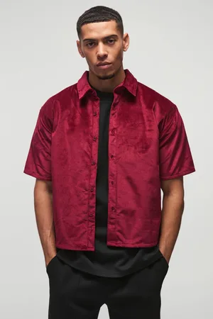 Boohoo Oversized Boxy Short Sleeve Velour Shirt - - XS