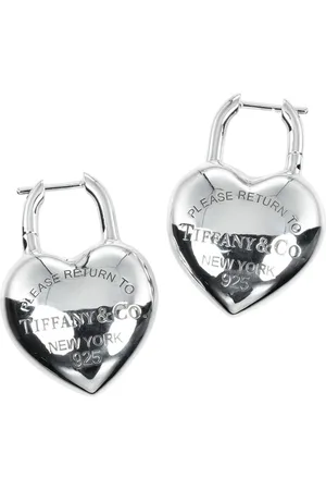 Tiffany & Co. Preloved Heart Lock Earrings 925 Silver Women - - One Size
